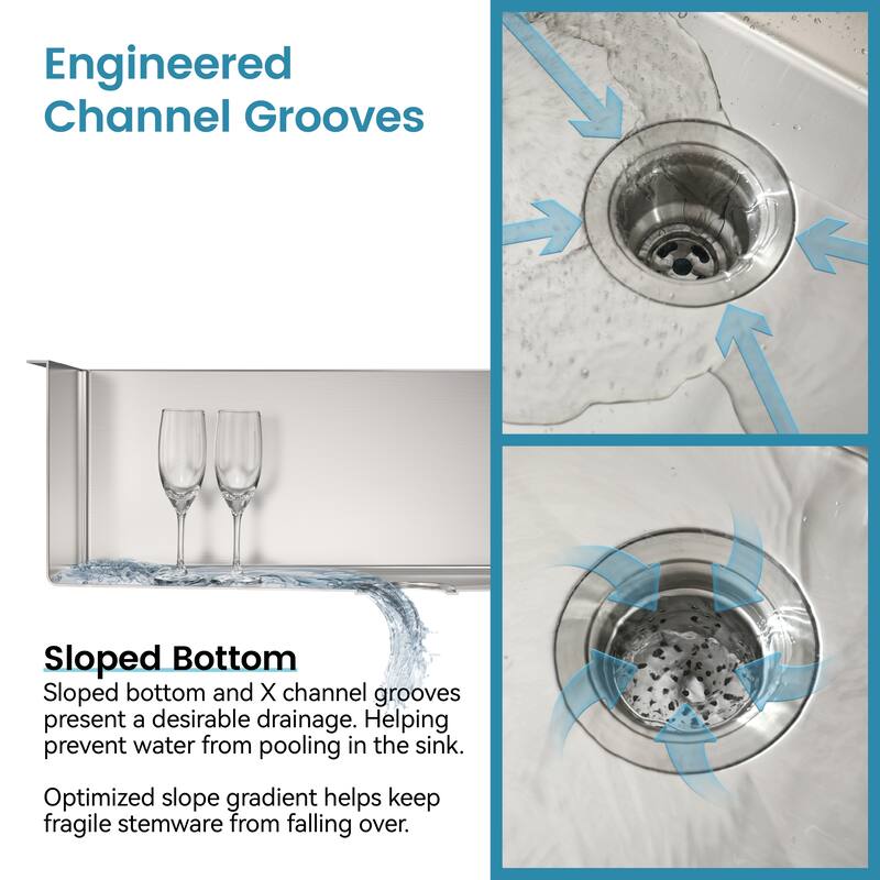 Stainless Steel Kitchen Sink Single Bowl with US Standard Drain and Hook