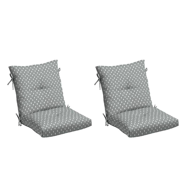 ARDEN earthFIBER Plush Modern Tufted Polyfill Dining Chair Cushion, Set of 2 - 21 x 40 - Stone Grey Dot