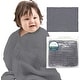 preview thumbnail 5 of 8, L'Ange Baby Towel 100% Cotton Muslin 9 Layers Quick Dry Medical Grade Packaging 28 x 37 in. Grey