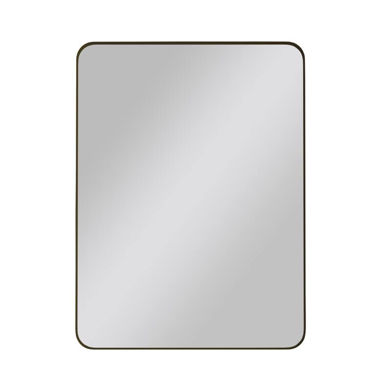24x36 Inch Rectangular Wall Mirror for Bathroom ,Metal Framed Bathroom Mirror for Vanity - Black