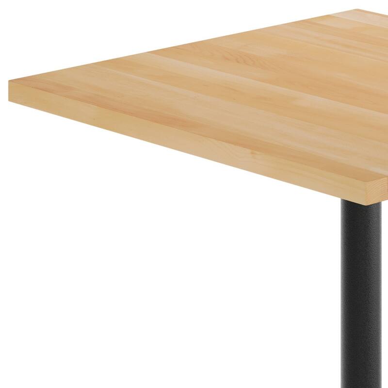 Square Solid Wood Commercial Tabletop with 30" x 30" Bar Height X-Base - 36"W x 36"D x 42"H