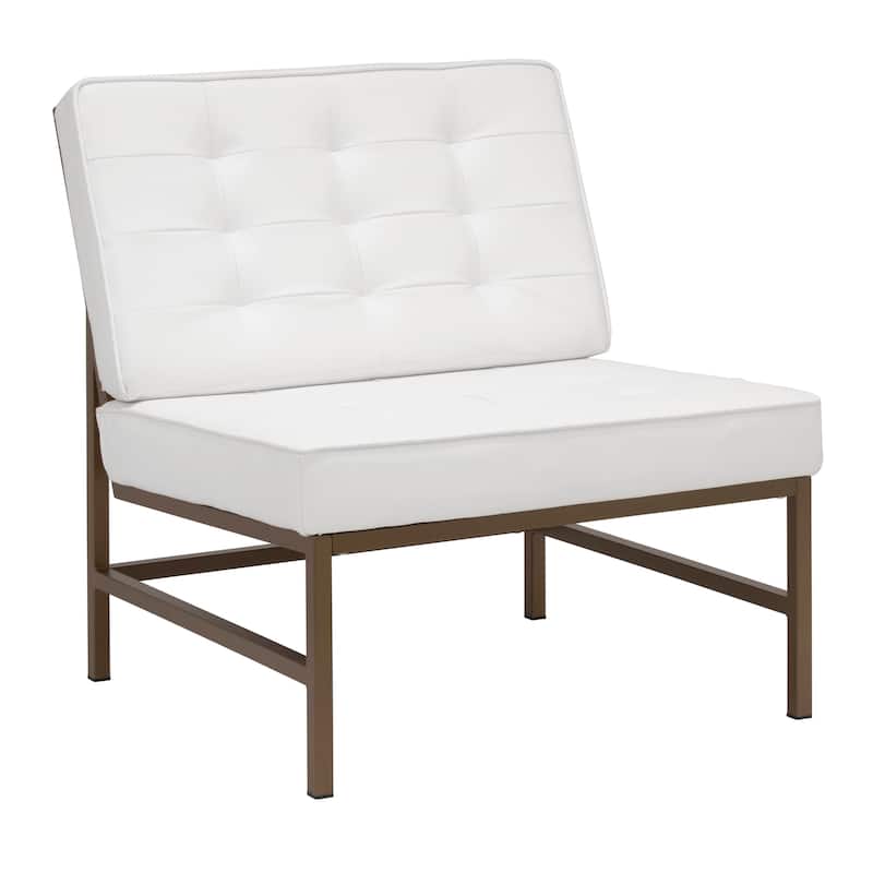 Studio Designs Home Ashlar Metal and Tufted Blended Leather Armless Accent Chair