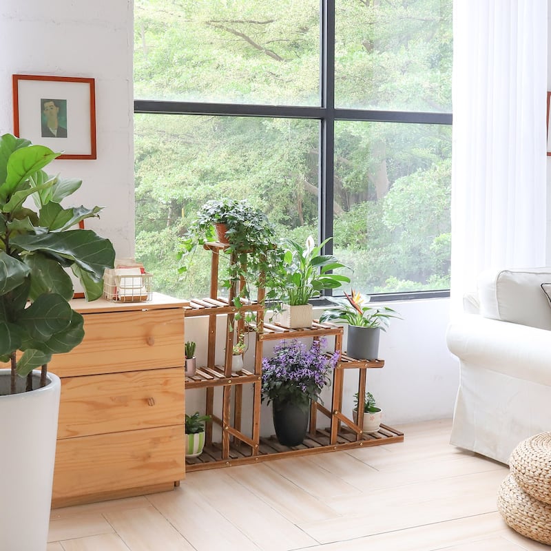 Wood Plant Stands Tiered Plant Shelves Outdoor Indoor