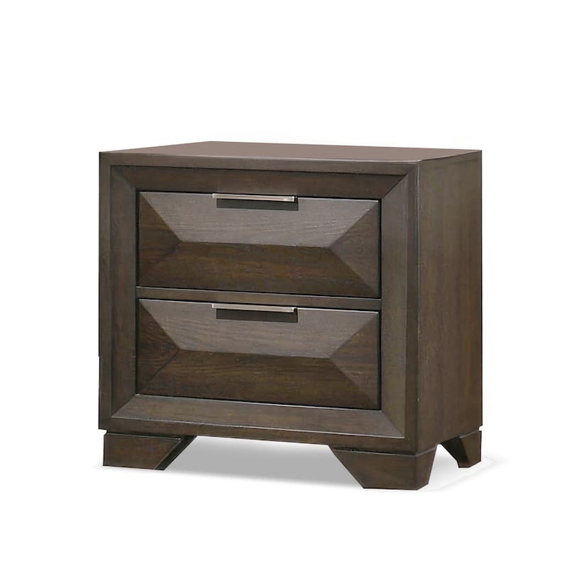 Furniture of America Uppon Transitional Espresso Wood 2-Drawer Nightstand