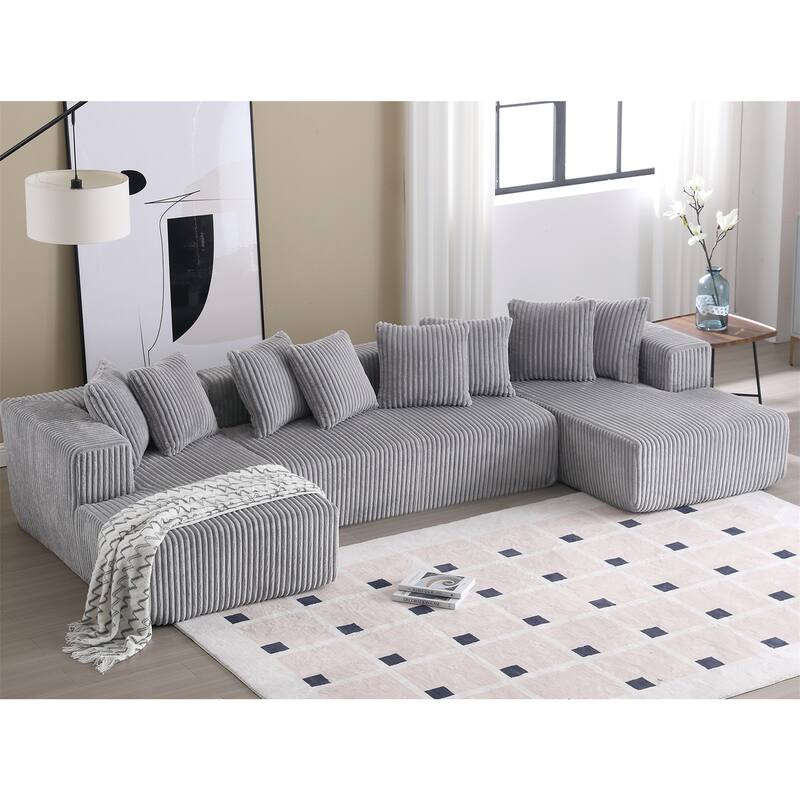 131'' Modular Sectional Couch - Grey