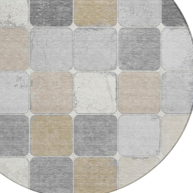 HomeRoots Geometric Transitional Rectangle Outdoor Rug