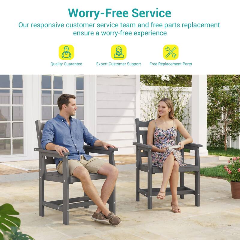 HIPS All-weather Outdoor Dining Chairs with 304 Hardware (Set of 2)