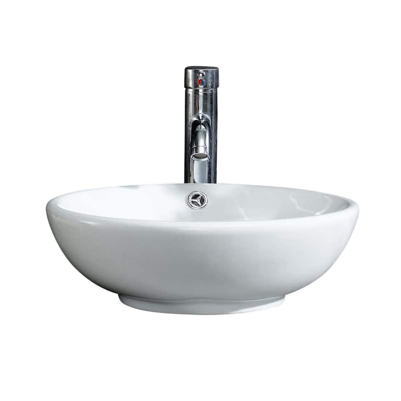 Fine Fixtures Modern White Vitreous China Round Vessel Sink