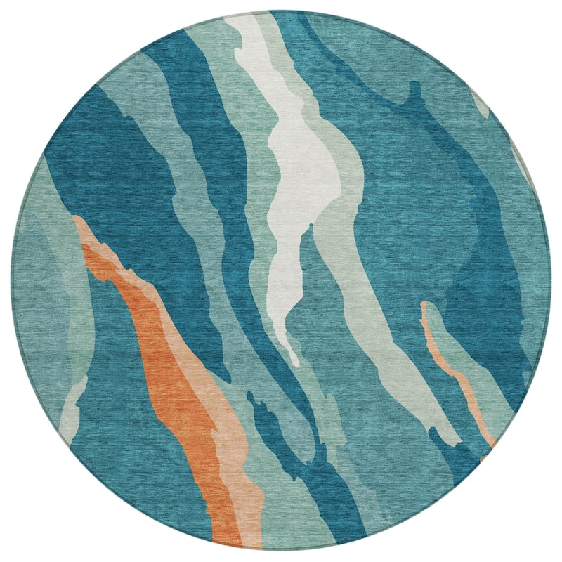 HomeRoots Abstract Transitional Rectangle Outdoor Rug