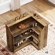 preview thumbnail 11 of 26, Black 4-Tier Bar Cabinet, L-Shaped Wood Home Bar Table