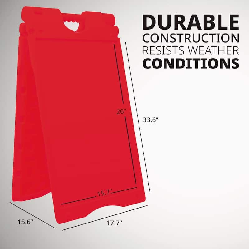 Jumbl A Frame Sandwich Board – 15.7 x 26" Display Sidewalk Sign with PVC Sign Protector (Red)