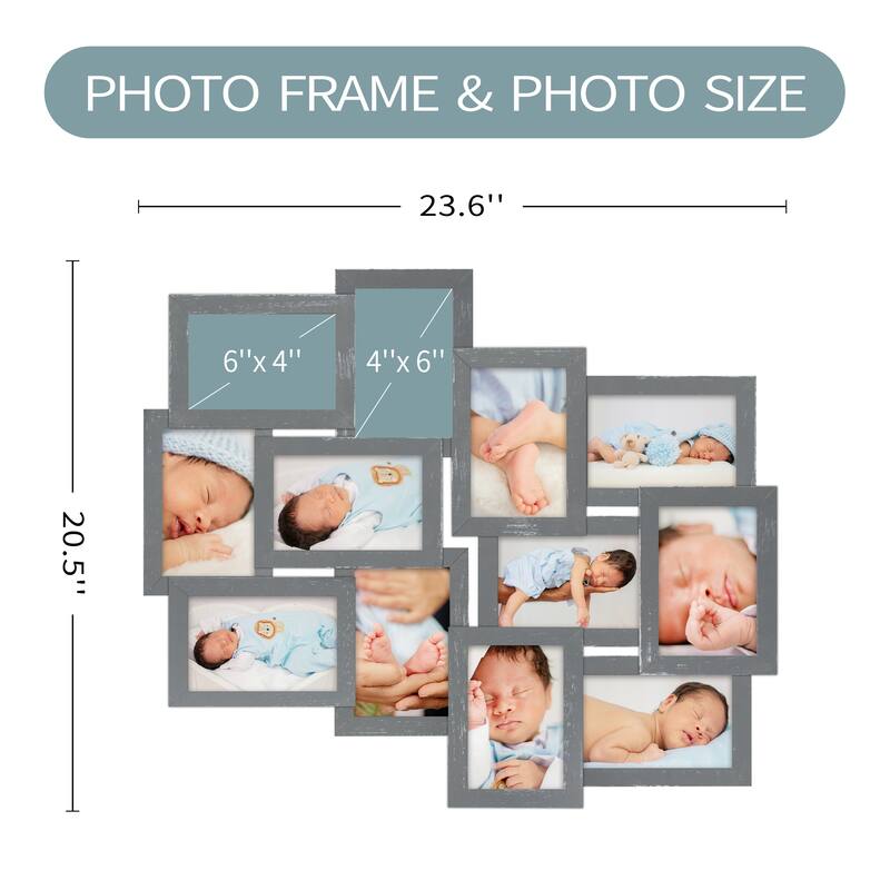 HELLO LAURA 12 Opening Decorative Wall Hanging Collage Picture Photo Frame