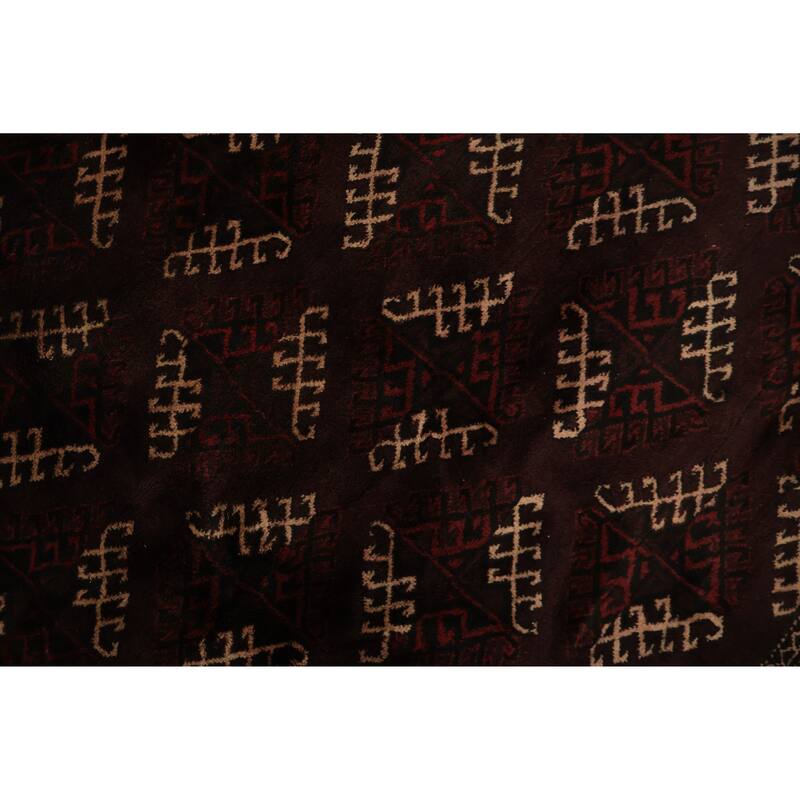 Hand Knotted Oriental 100% Wool Carpet Traditional All-Over Red Turkoman Area Rug - 10' 10'' X 7' 9''