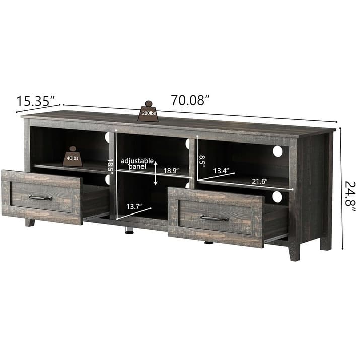 WESOME 70in TV Stand Home Cabinet with Drawers/Shelves/Doors for Living Room Bedroom - 70inch