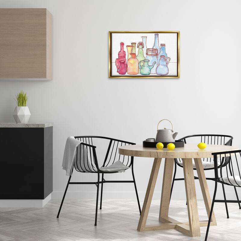 Stupell Colorful Vases Collection Framed Floater Canvas Wall Art Design By Stephanie Fielden
