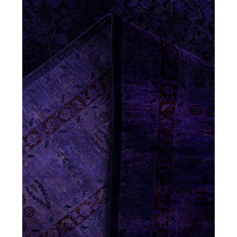Overdyed One-of-a-Kind Hand-Knotted Area Rug - Purple - 9' 1" x 18' 1"