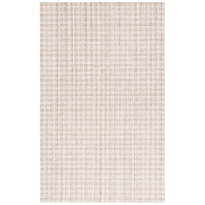 SAFAVIEH Handmade Ebony Katarin Contemporary Wool Rug - 4' x 6' - Beige/Ivory - Rectangle