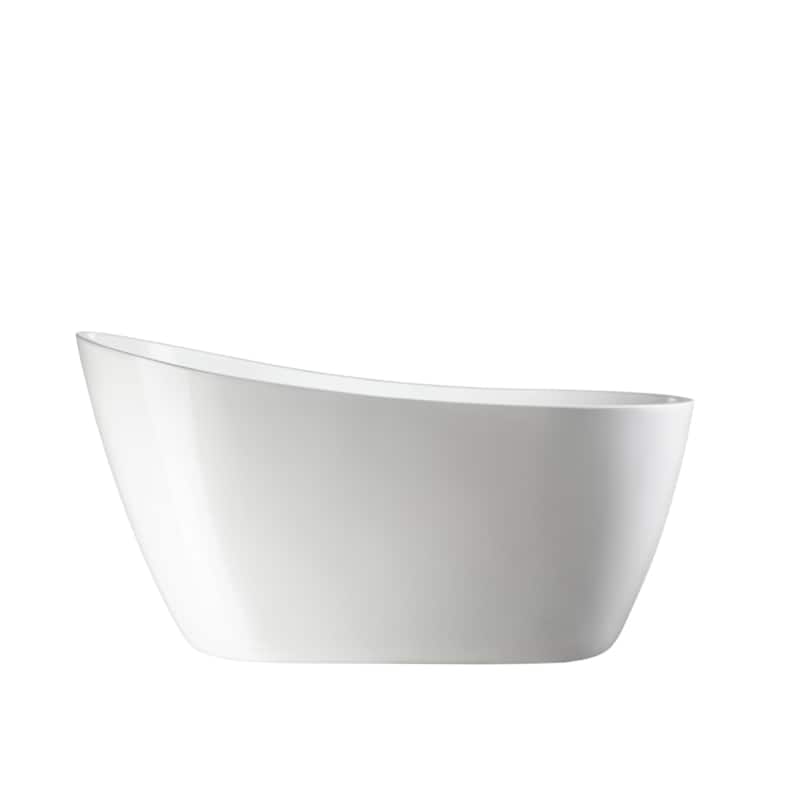 Vanity Art 55" X 28" White Acrylic Freestanding Bathtub