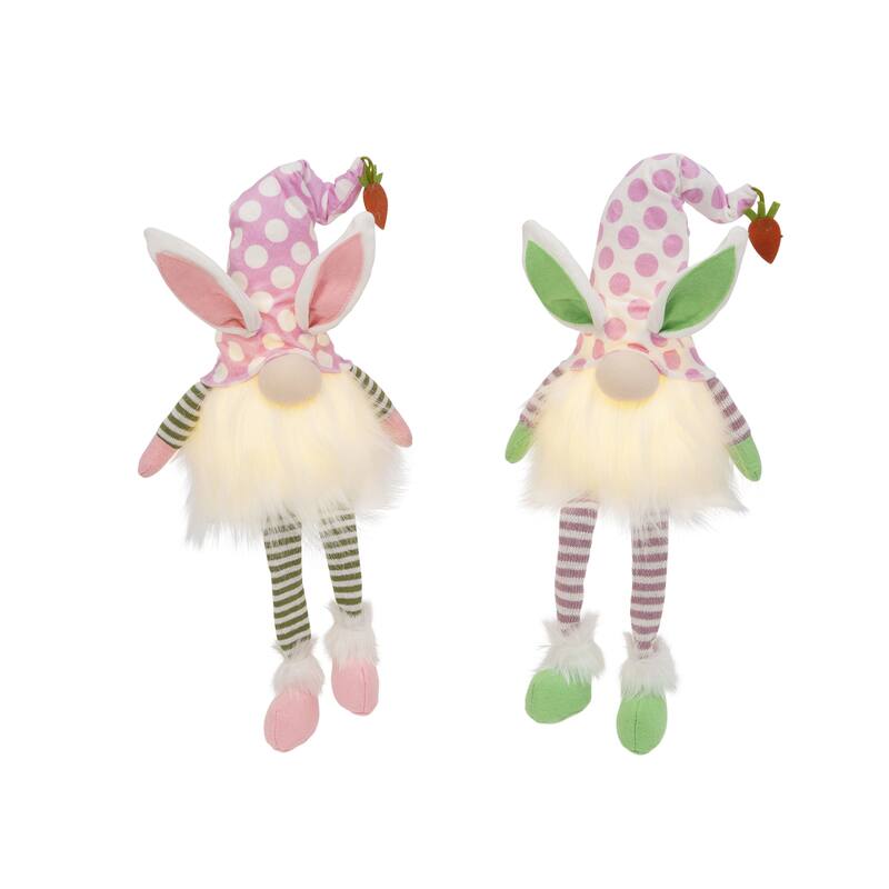 26.7 Pre Lit Plush Easter Gomes Set of 2