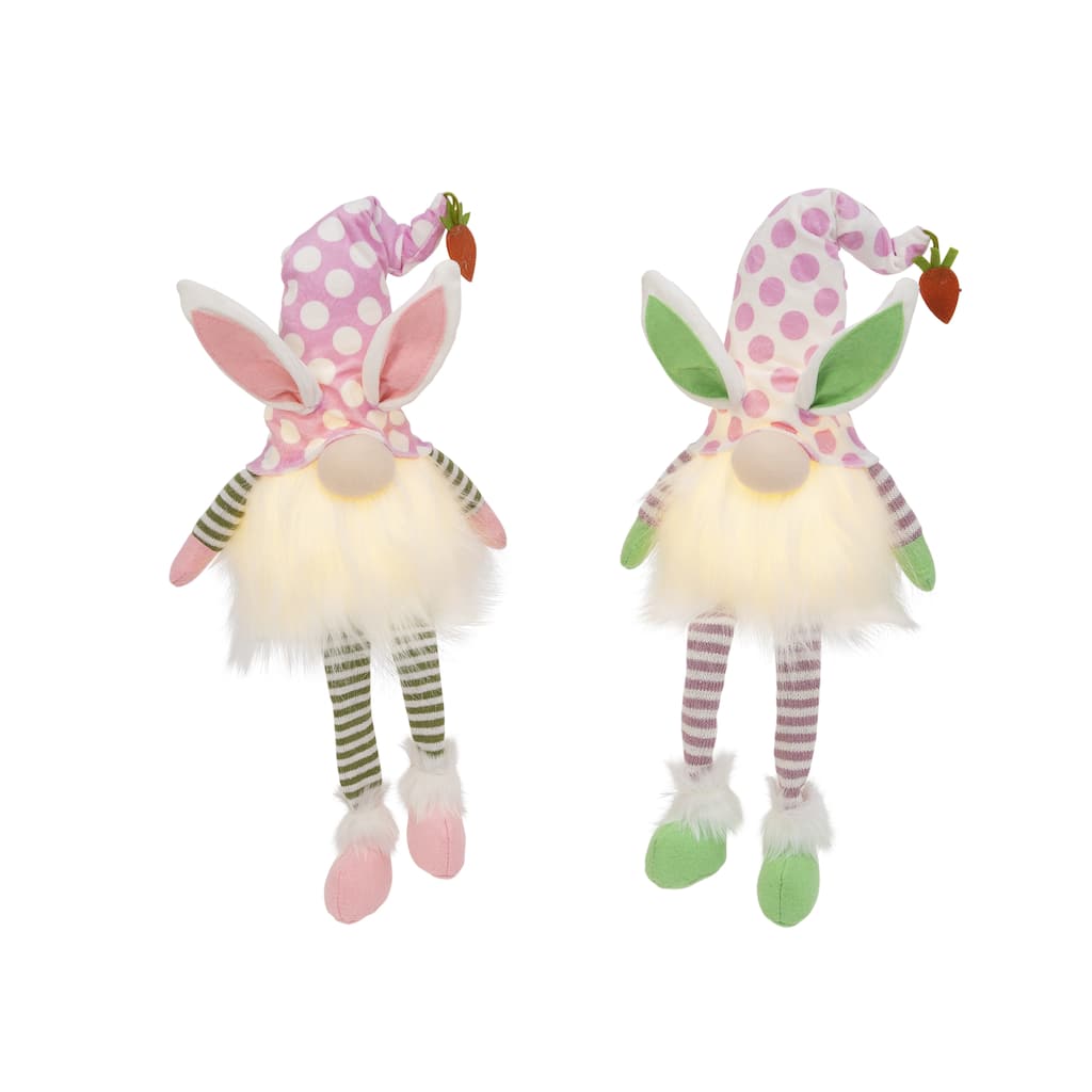 26.7 Pre Lit Plush Easter Gomes Set of 2