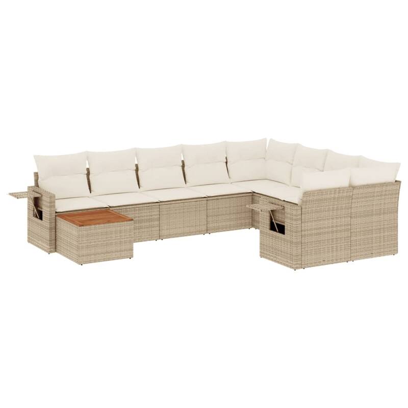 vidaXL Garden Sofa Set with Cushions Outdoor Sofa Set Corner Seat Poly Rattan