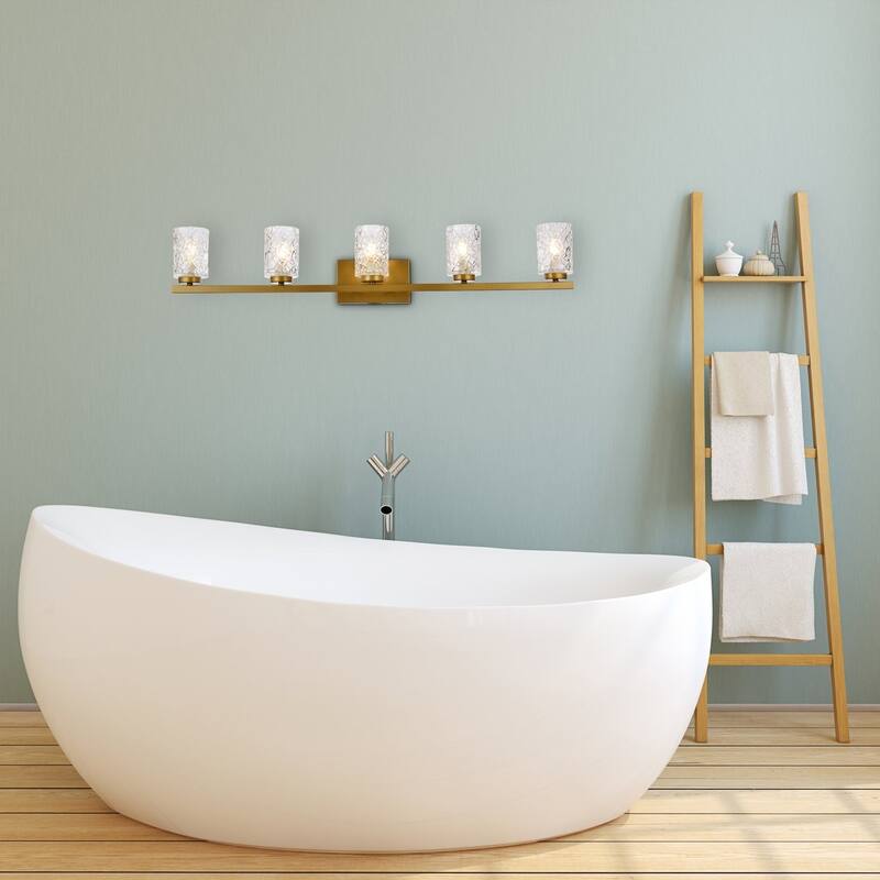 Cara 5 Light Bath Sconce with Clear Shade