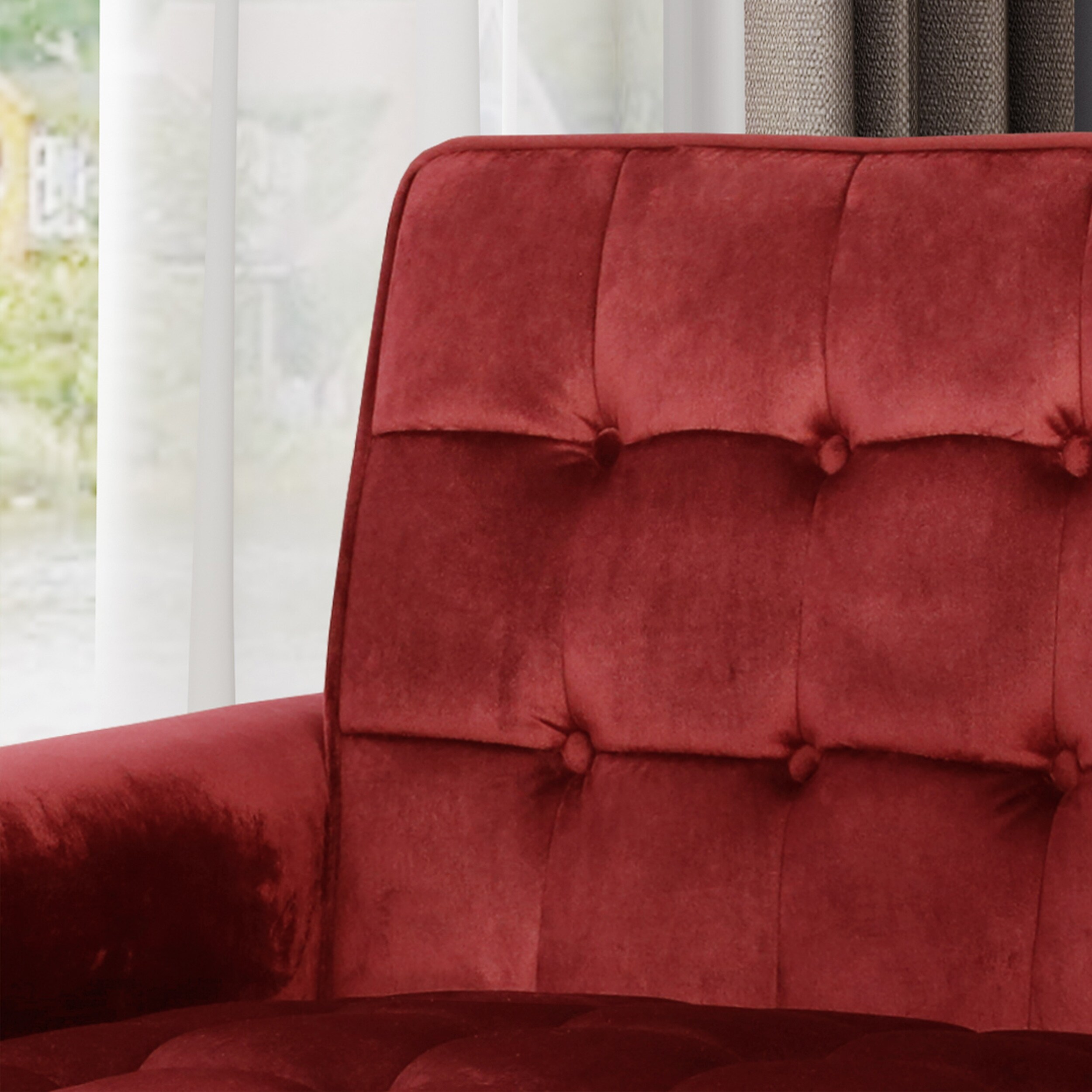 Bourchier Button-Tufted Velvet Armchair - Elegant Luxury Seat by Christopher-image