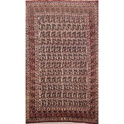Hand Knotted Oriental 100% Wool Carpet Traditional All-Over Beige & Ivories Bakhtiari Area Rug - 11' 0'' X 7' 4''
