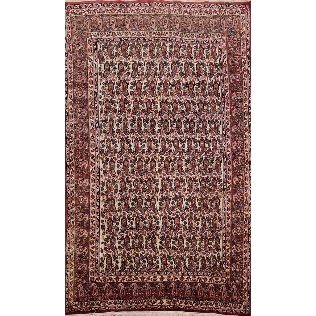 Hand Knotted Oriental 100% Wool Carpet Traditional All-Over Beige & Ivories Bakhtiari Area Rug - 11' 0'' X 7' 4''