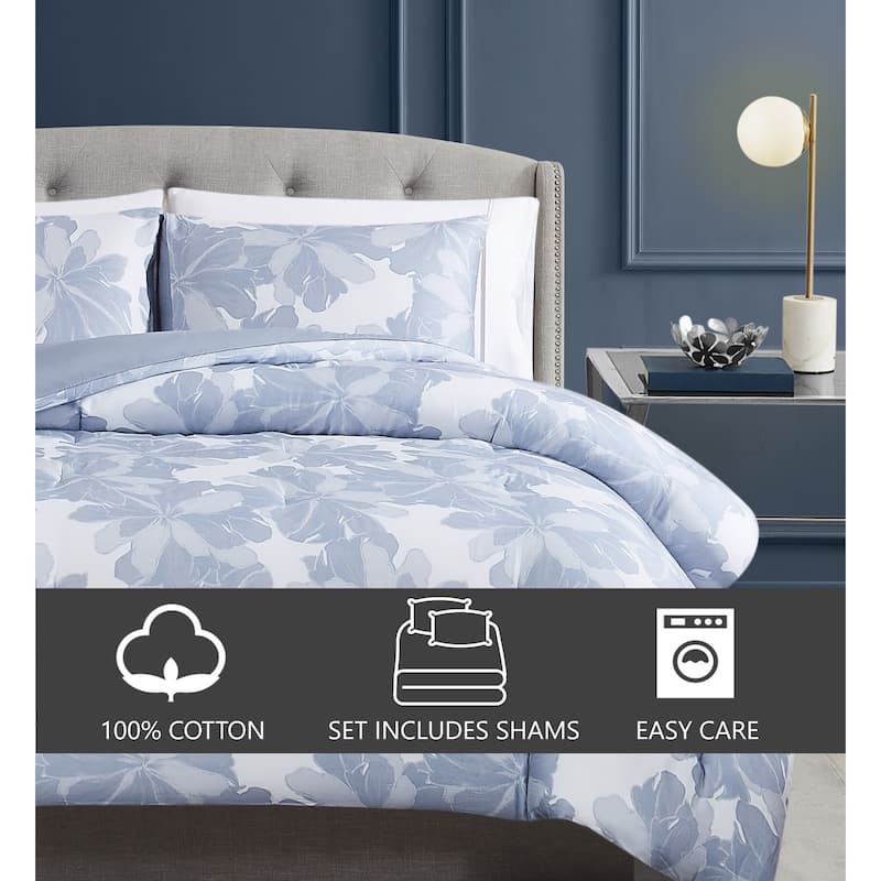 Vince Camuto Organic Floral 3 Piece Comforter Set
