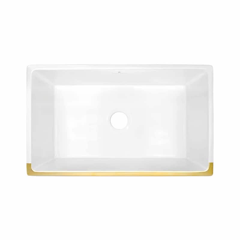Dreamer Fireclay Farmhouse Kitchen Sink - 30" x 17.75" x 10"