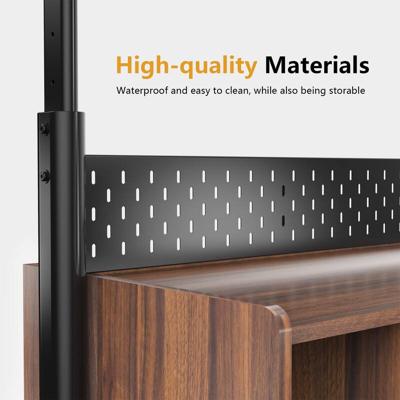 FITUEYES Sturdy Rolling TV Stand with Wheels for 50-85 Inch TVs with Open Shelves