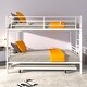 preview thumbnail 39 of 71, Twin over Twin Elegance Clean-Lined Bunk Bed, Heavy Duty Metal Structure Bunk Bed Frame Steel Slat Support(No Box Spring Needed)