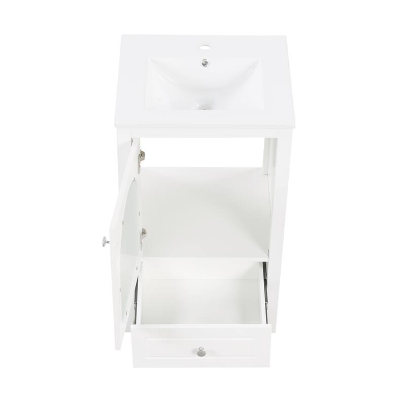 20 inch MDF Bathroom Vanity with Sink, Bathroom Cabinet with Soft Closing Glass Door