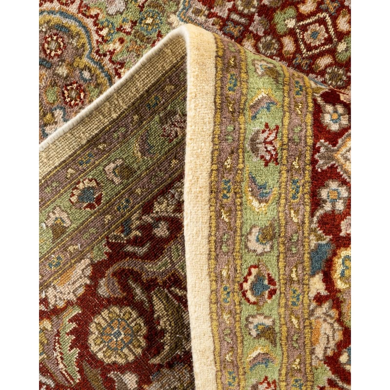 Overton Hand Knotted Wool Traditional Oriental Ivory Area Rug - 6' x 9'