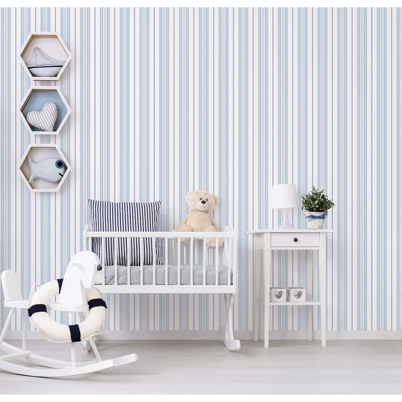 Galerie Wallcoverings Deauville 2 Two-colored Stripe Non-woven Matte Wallpaper Roll