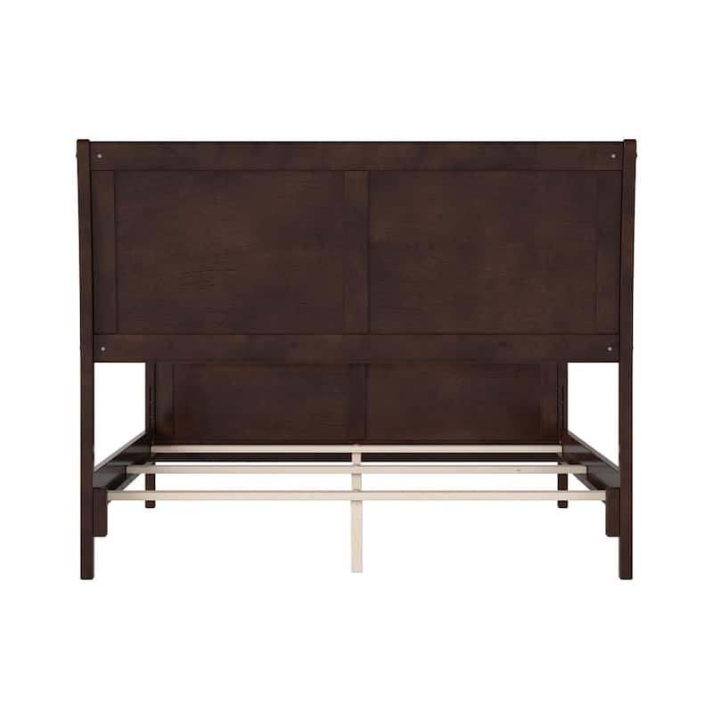 Portland Full Size Wood Foundation Bed Frame In Espresso