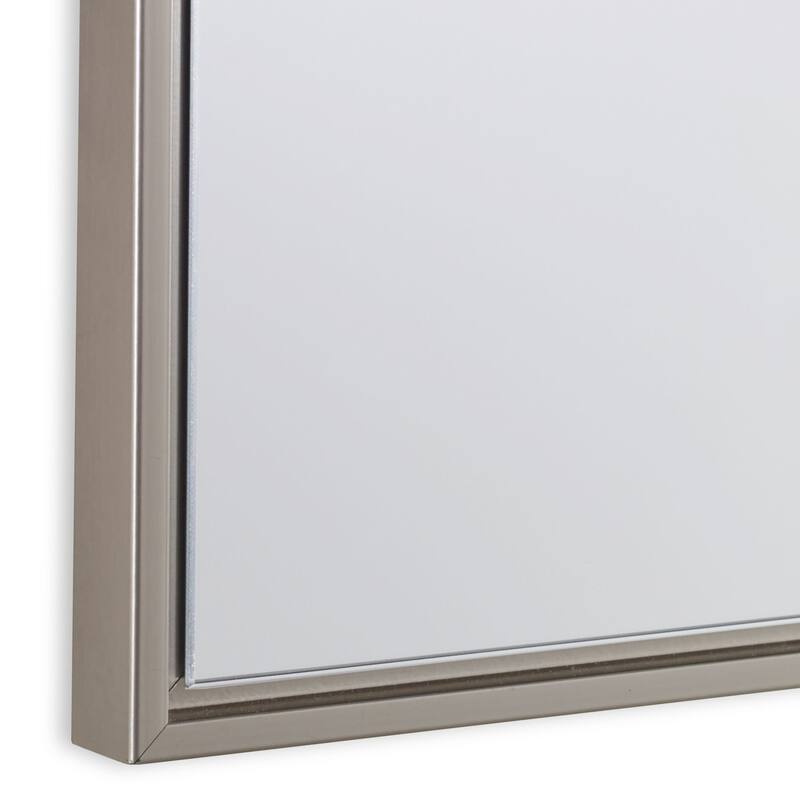 Copper Grove Warm Silver Floating Illusion Rectangular Wall Mirror