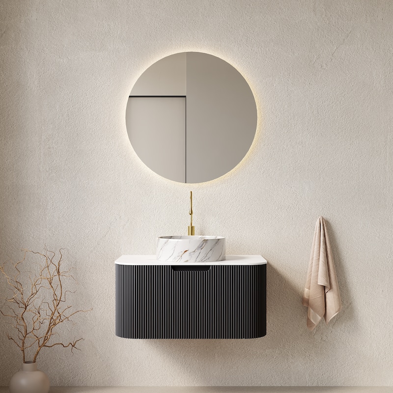 Wall-Mounted Floating Bathroom Vanity with Sink