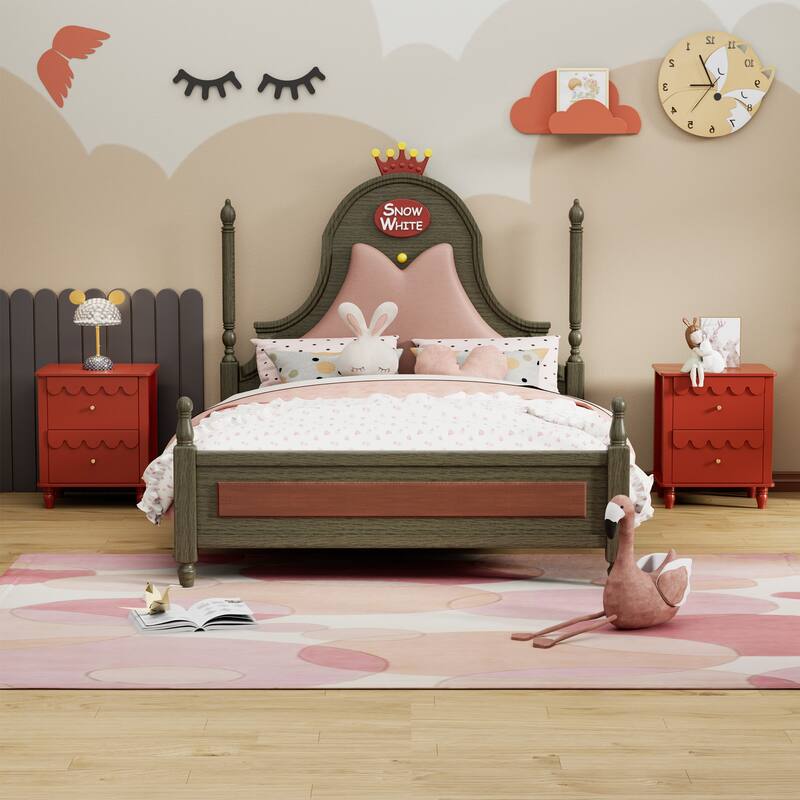 Lace Trim 6-Drawer Dresser with Nightstand Kids' Bedroom Dream Storage