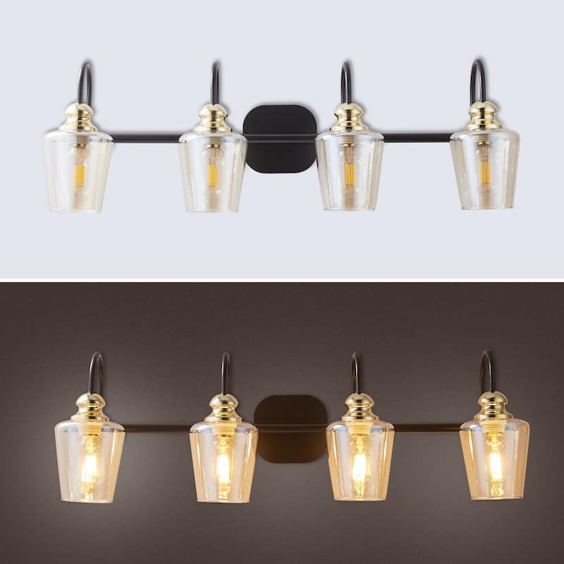 Luxury 3 Lights Bathroom Vanity Lights Rose Gold with Clear Glass/ Wall Sconce Lighting