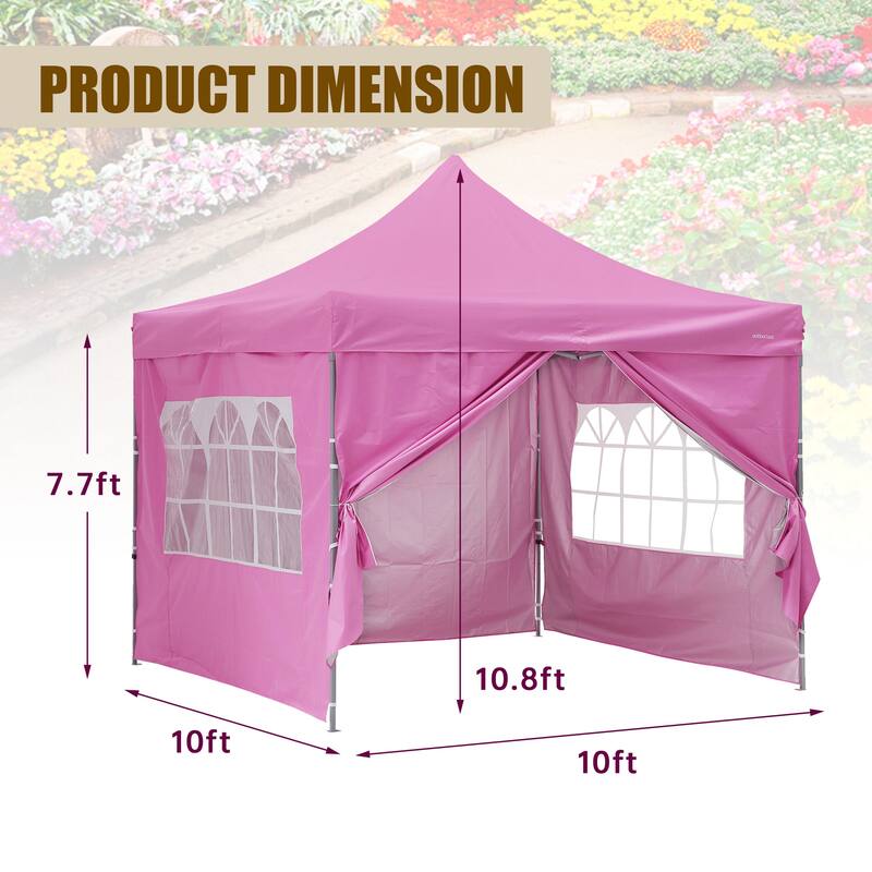 Ainfox 10x10 Ft Outdoor Pop-up Canopy Tent with Removable Sidewalls