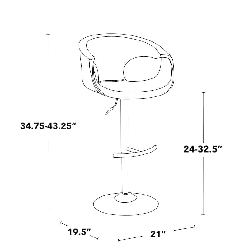 Porch & Den Saurya Adjustable Bar Stool with Rounded T Footrest (Set of 2)