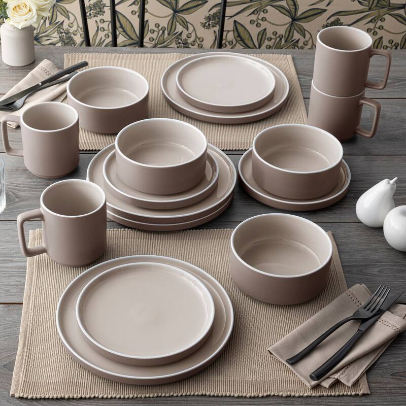 Noritake ColorTrio 16-Piece Stax Dinnerware Set, Service For 4