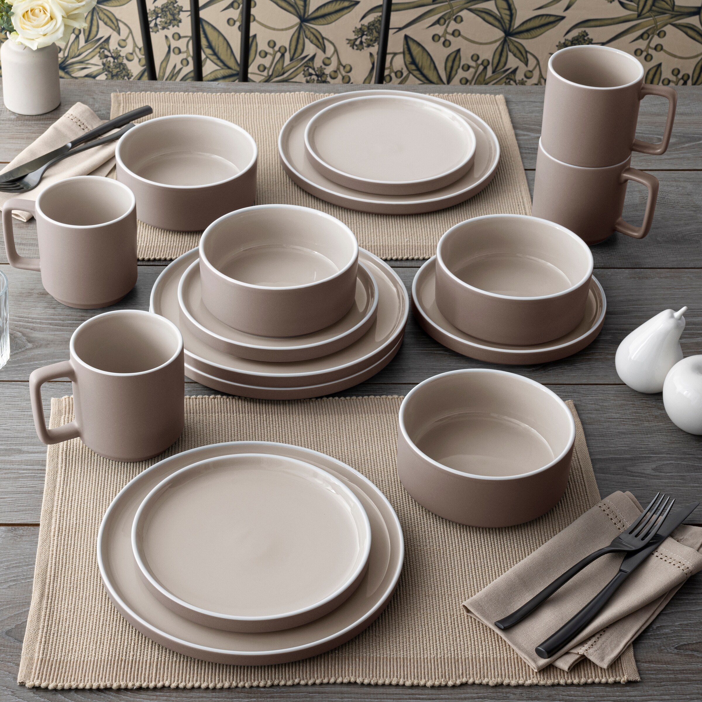 Noritake ColorTrio 16-Piece Stax Dinnerware Set, Service For 4