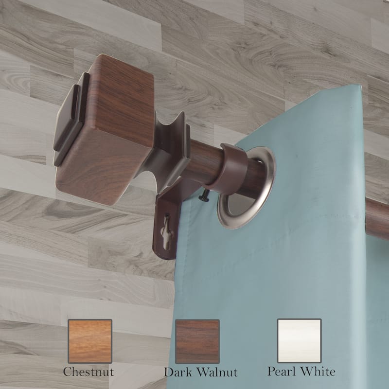 InStyleDesign Elena 1 inch Faux Wood Curtain Rod