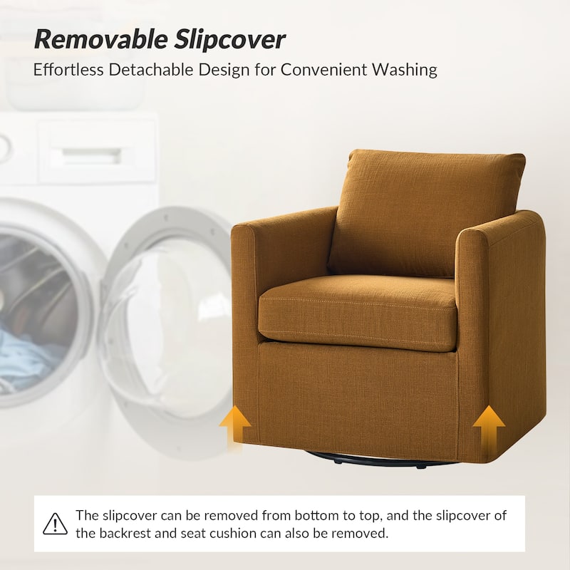 Erkenbald Modern 360-Degree Swivel Chair with Removable Slipcover Set of 2 by HULALA HOME