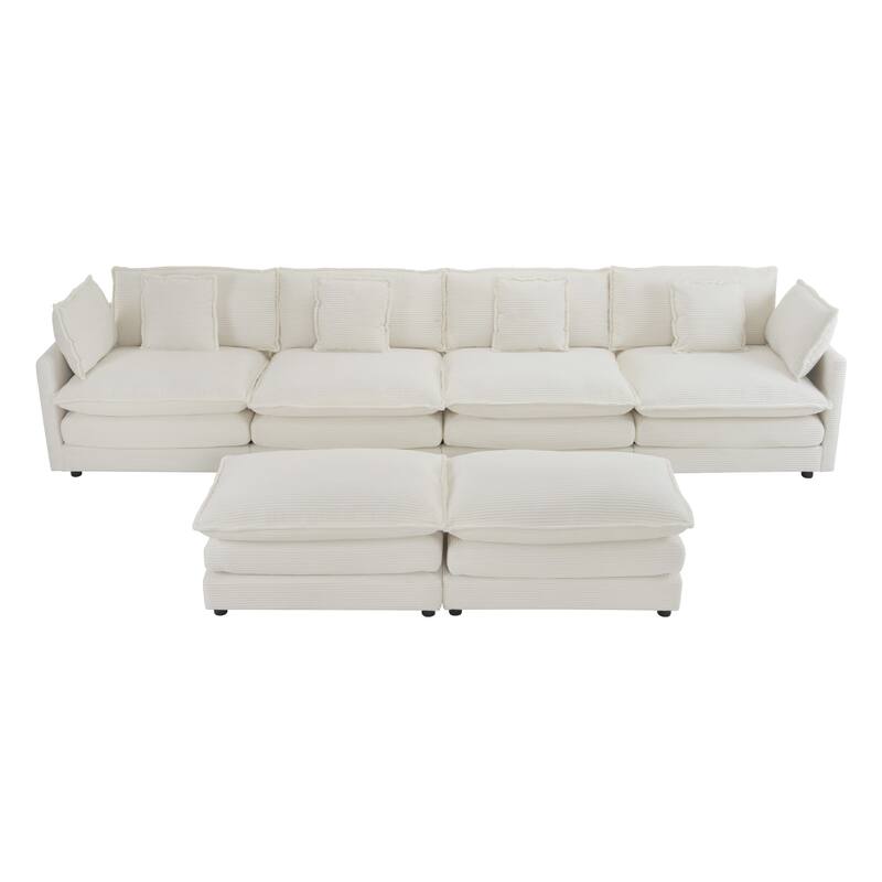 Convertible Sectional Sofa Cloud Couch U-Shaped Modular Sofa Sleeper