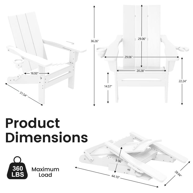 Foldable HDPE Modern Chair with Dual Cup Holders
