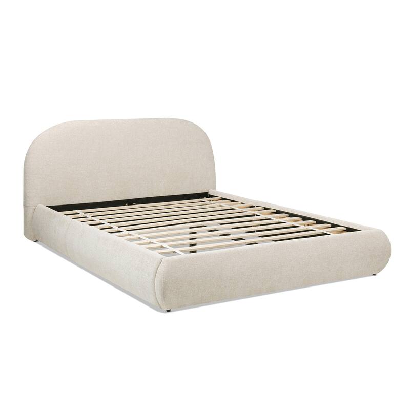 Archie Mid-Century Modern Velvet Upholstered Arched Platform Bed